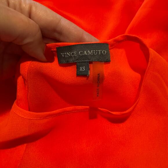 Vince Camuto Neon Orange Flowy‎ Asymmetrical Tank XS - Picture 6 of 10